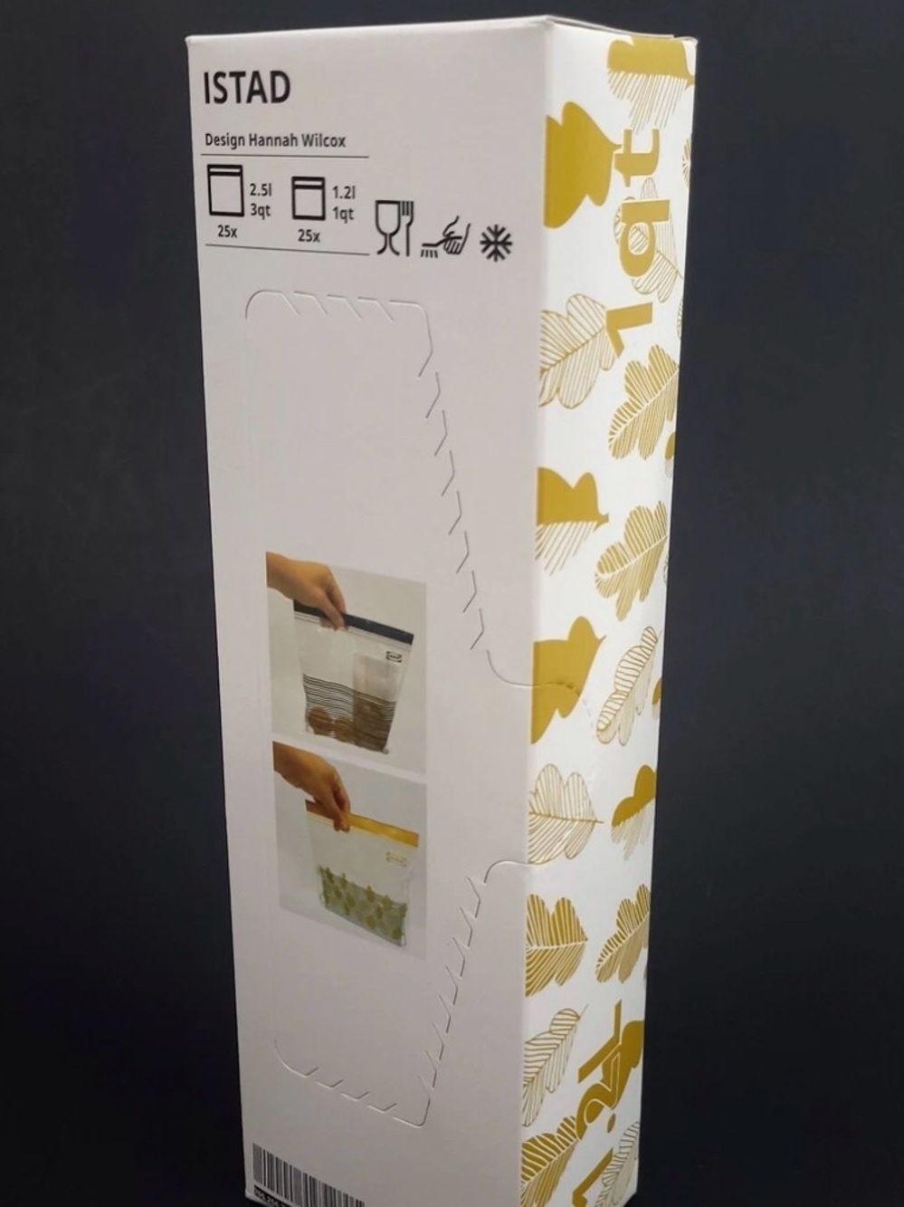 IKEA ISTAD Reusable Storage Bags in Yellow and White - 2.5L & 1.2L